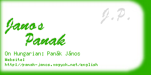 janos panak business card