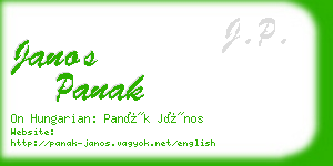 janos panak business card